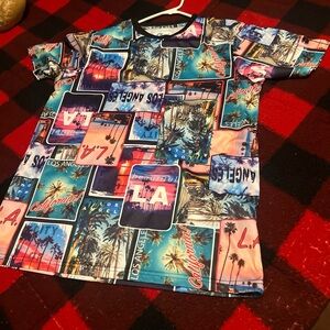 fresh Multicolor LA Postcard Short Sleeve Tee